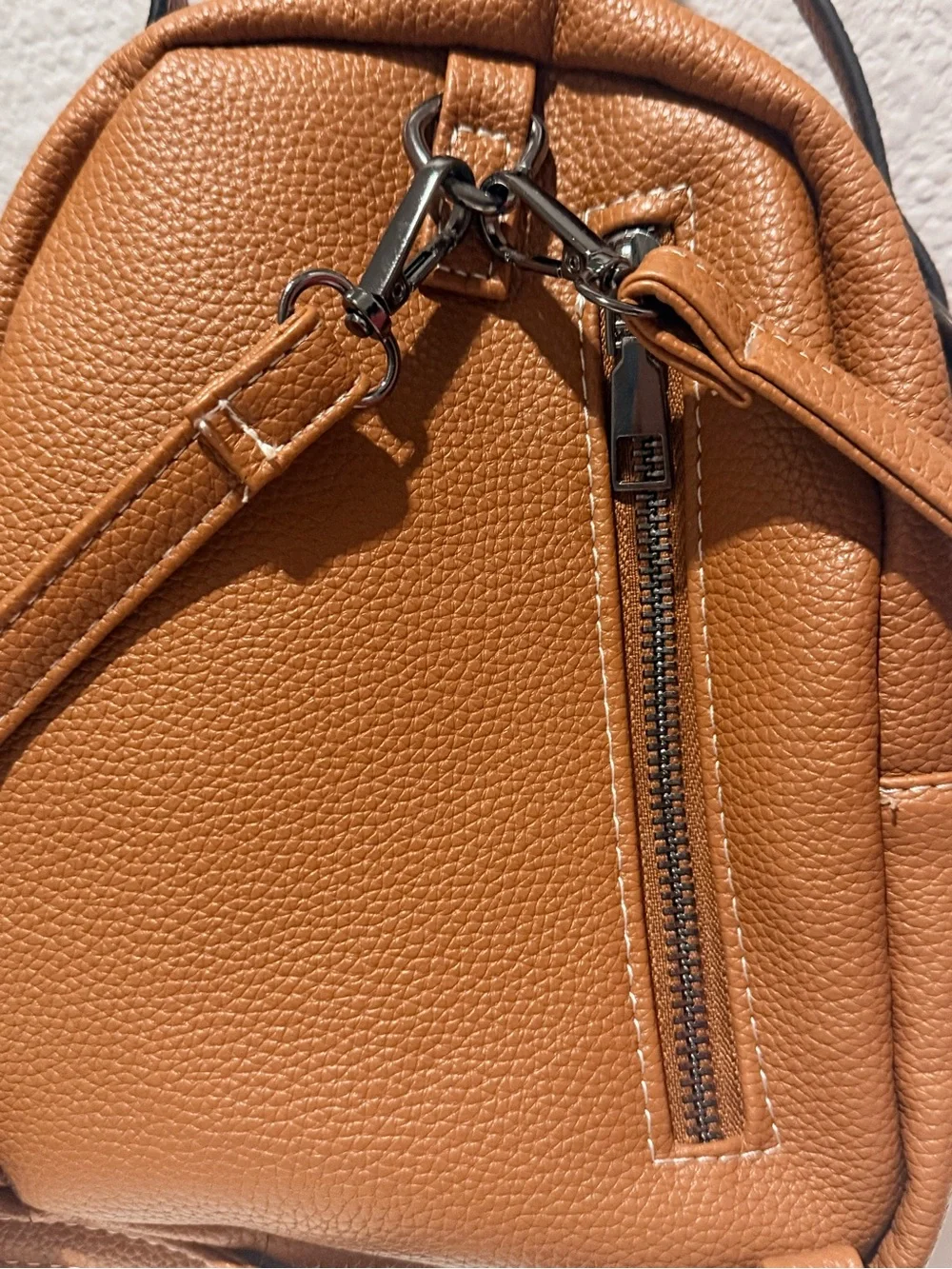 Tan Women's Mini Backpack Crossbody Bag